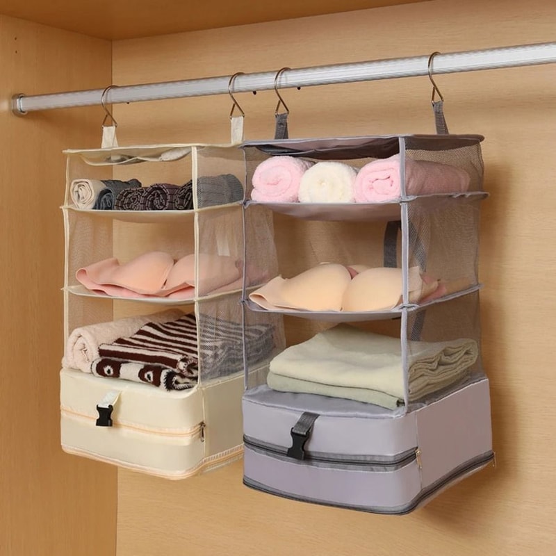 Hanging Wardrobe Organizer Travel Clothing Compression Storage Bag 4