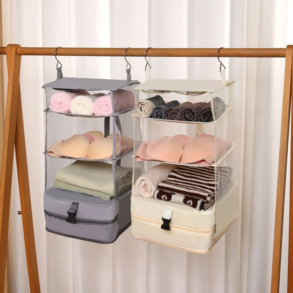 Hanging Wardrobe Organizer Travel Clothing Compression Storage Bag 7