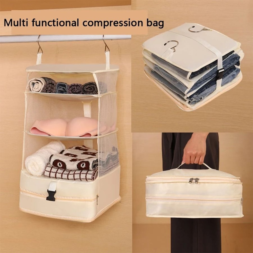 Hanging Wardrobe Organizer Travel Clothing Compression Storage Bag 8