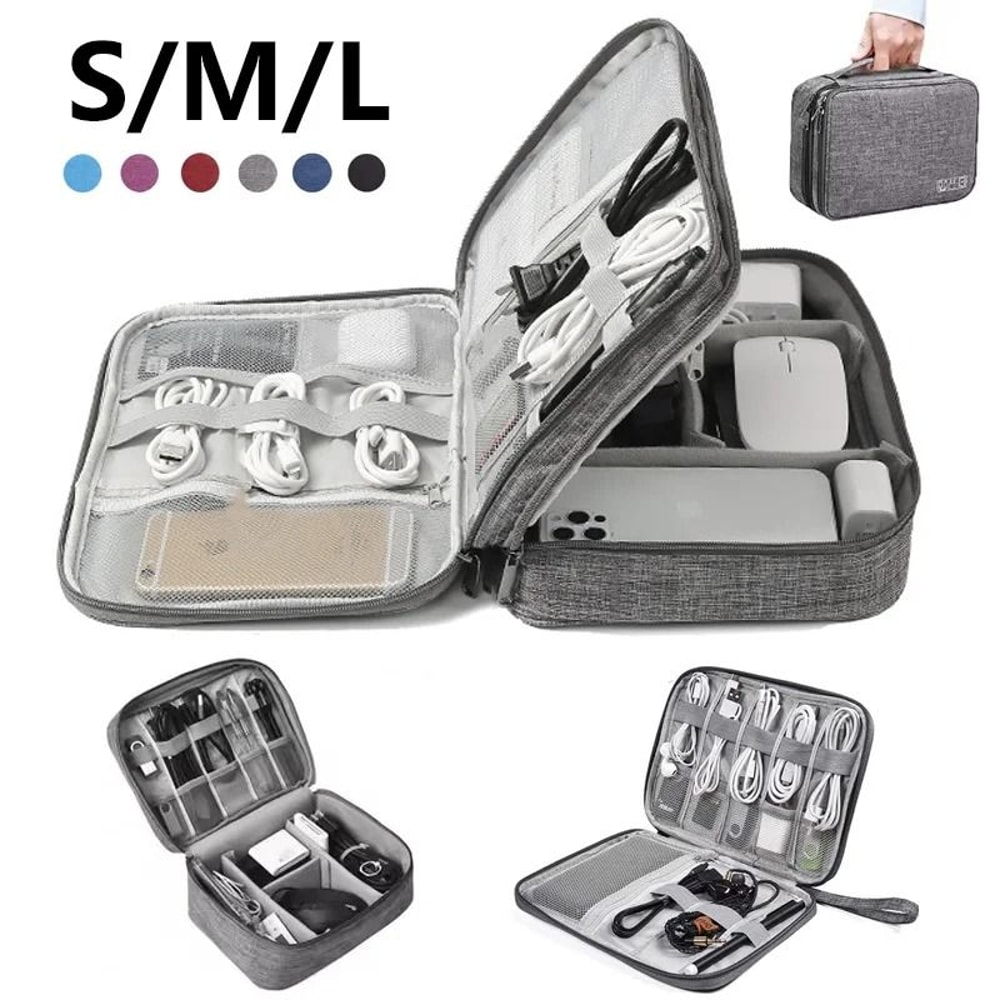 Waterproof Cable Organizer Travel Digital Accessories Storage Bag 24