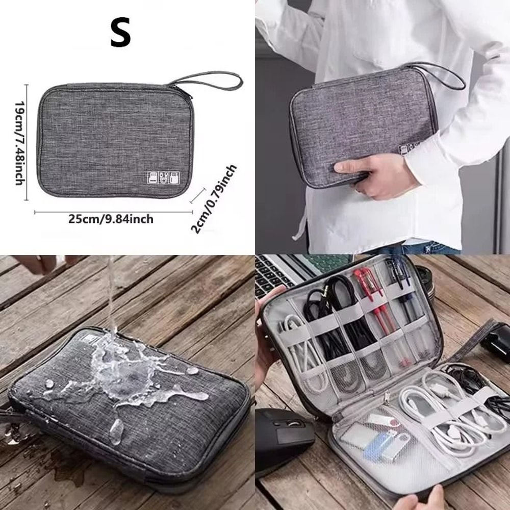 Waterproof Cable Organizer Travel Digital Accessories Storage Bag 19