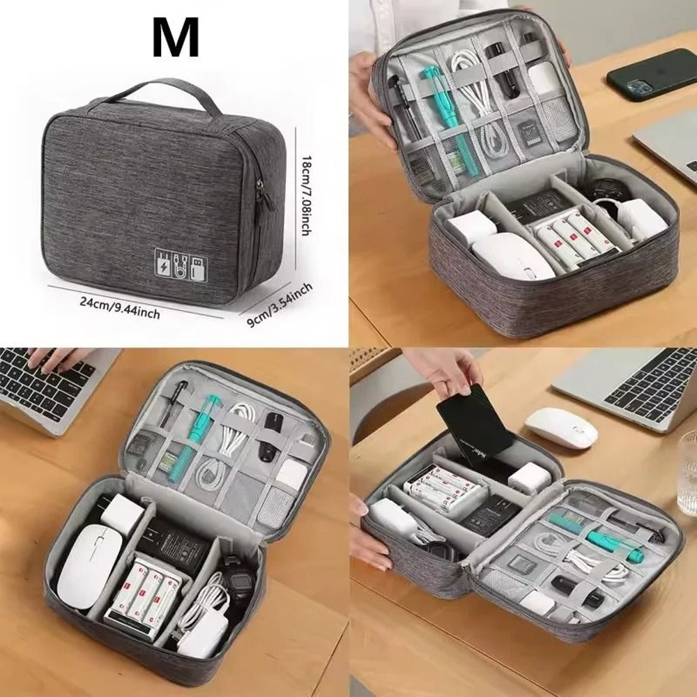 Waterproof Cable Organizer Travel Digital Accessories Storage Bag 22