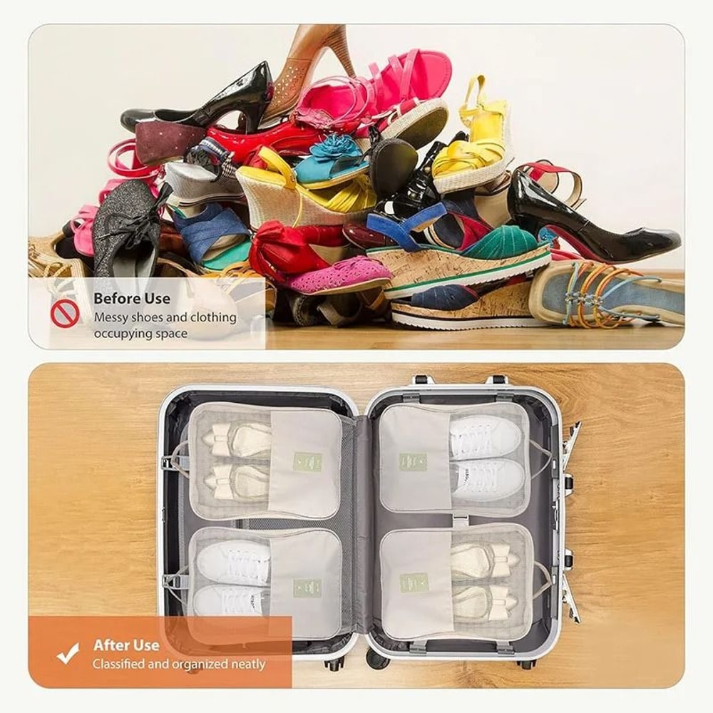 Portable Waterproof 3 Layer Shoe Storage Organizer For Travel 10