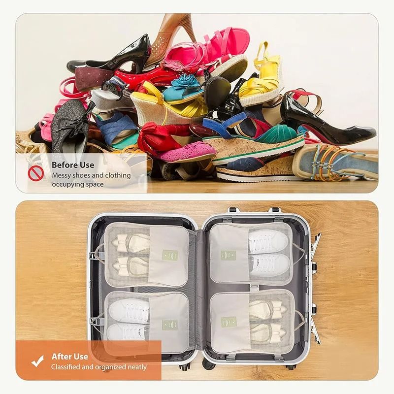 Portable Waterproof 3 Layer Shoe Storage Organizer For Travel 10