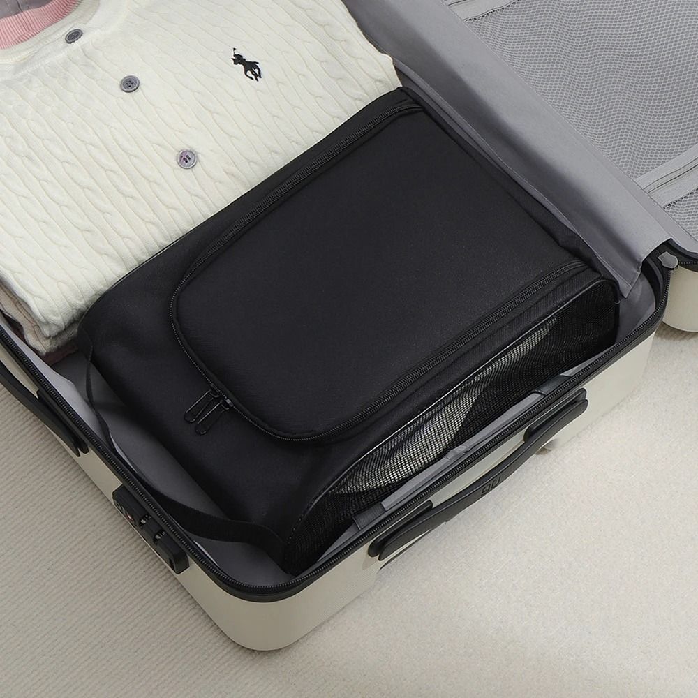 Black Oxford Cloth Travel Shoe Storage Bag For Sports And Business 4
