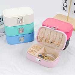 portable snap button jewelry storage box for earrings necklace and rings