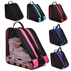 three layer large capacity skate storage bag with adjustable shoulder strap