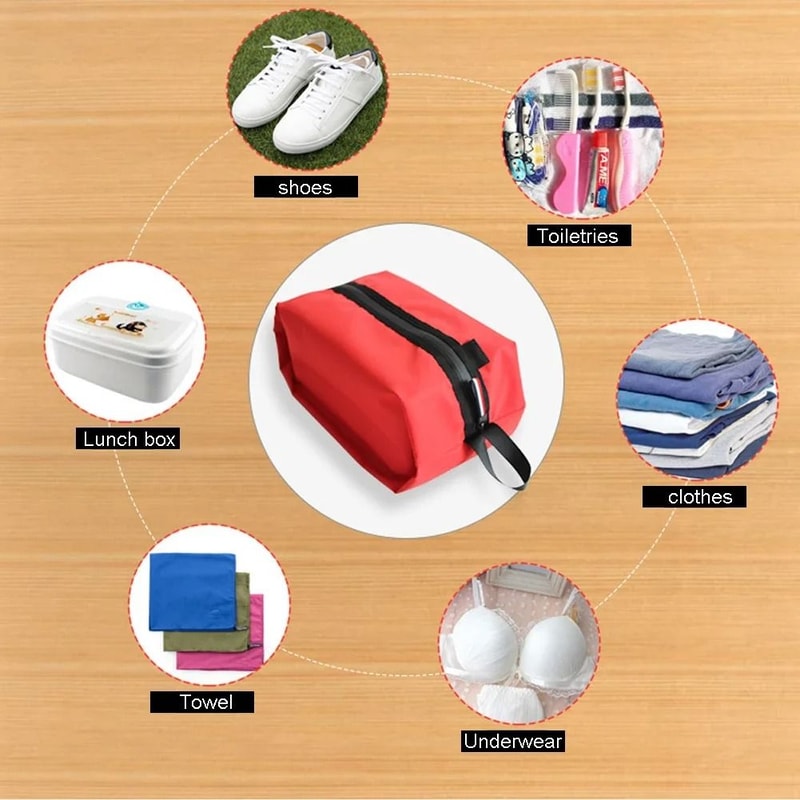 Dustproof Waterproof Oxford Travel Shoe Organizer Bag 8