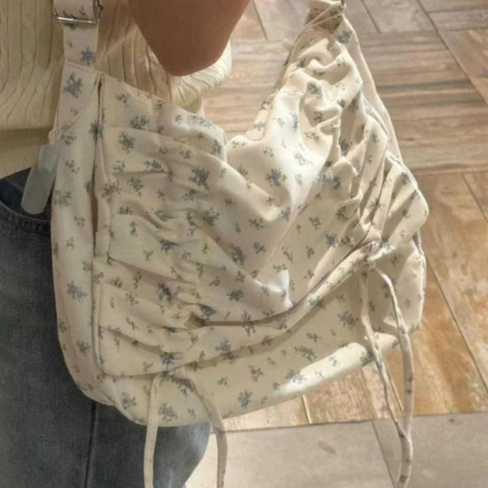 Y2K Denim Drawstring Shoulder Bag Vintage Streetwear Crossbody Handbag 1