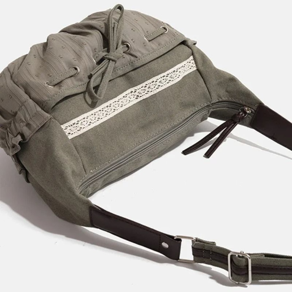 Y2K Denim Drawstring Shoulder Bag Vintage Streetwear Crossbody Handbag 5