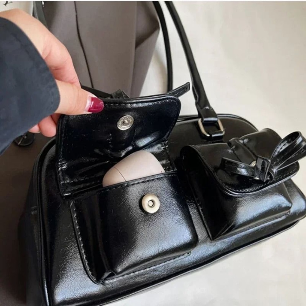 Vintage PU Leather Womens Shoulder Tote Bag Large Business Commute Handbag 6