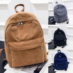 corduroy womens backpack fashion college school travel bag