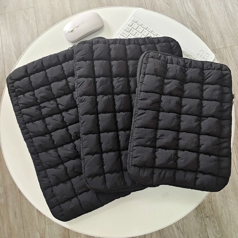 Quilted Puffy Laptop Sleeve Padded Protective Laptop Carrying Case 1