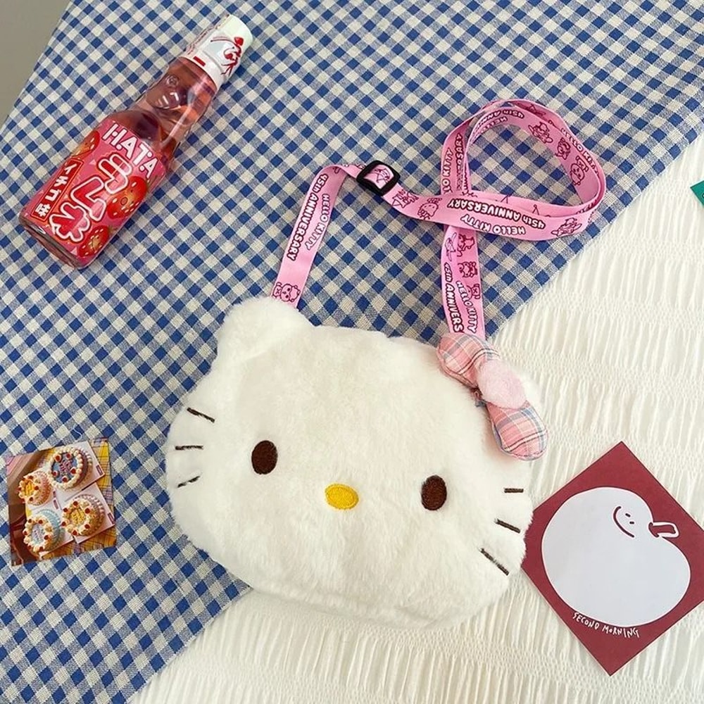 Hello Kitty Plush Crossbody Bag Kawaii Bow Shoulder Purse 5