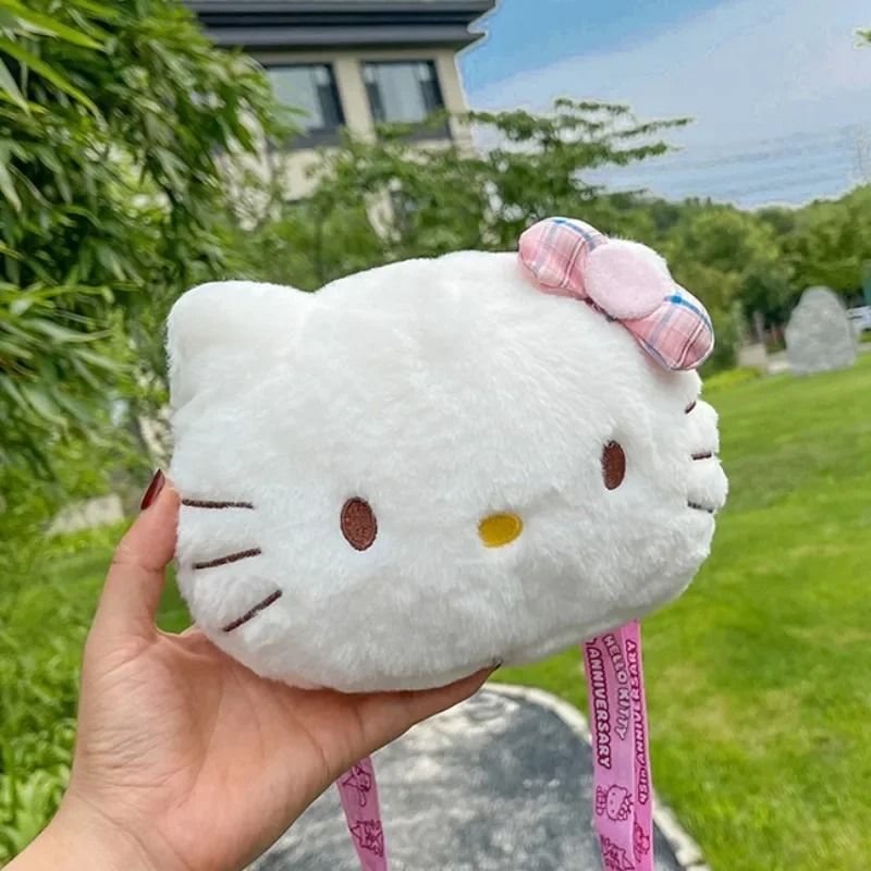 Hello Kitty Plush Crossbody Bag Kawaii Bow Shoulder Purse 0