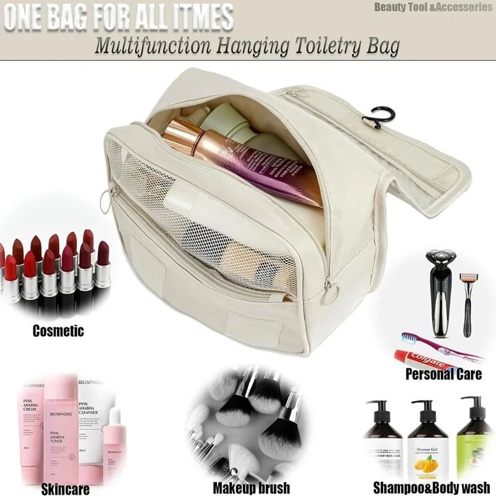Large Capacity Travel Makeup Organizer Waterproof Toiletry Bag 6