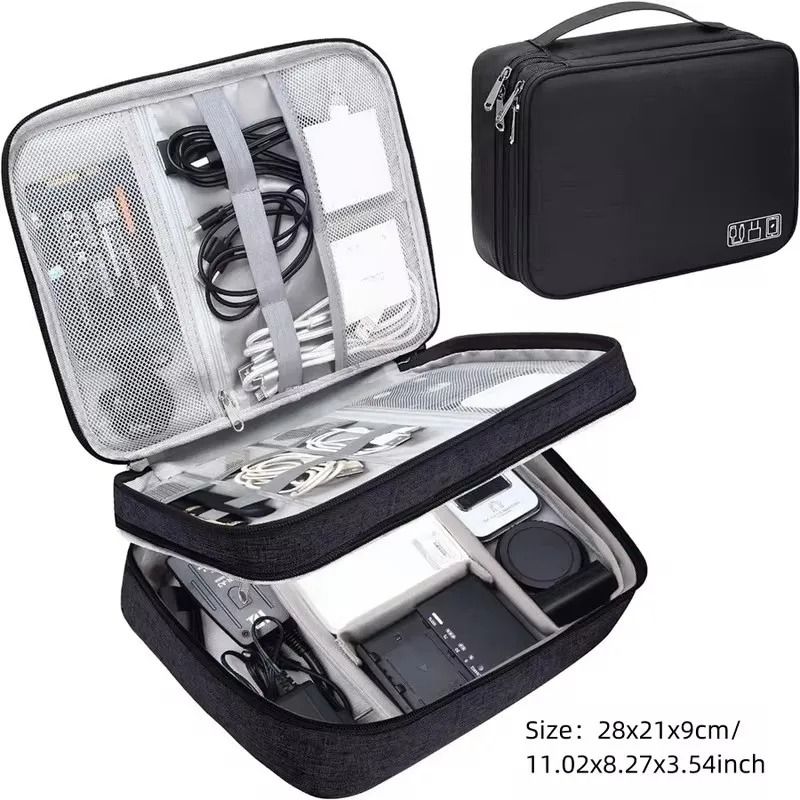 Portable Travel Cable Organizer Waterproof Electronic Accessories Storage Bag 8