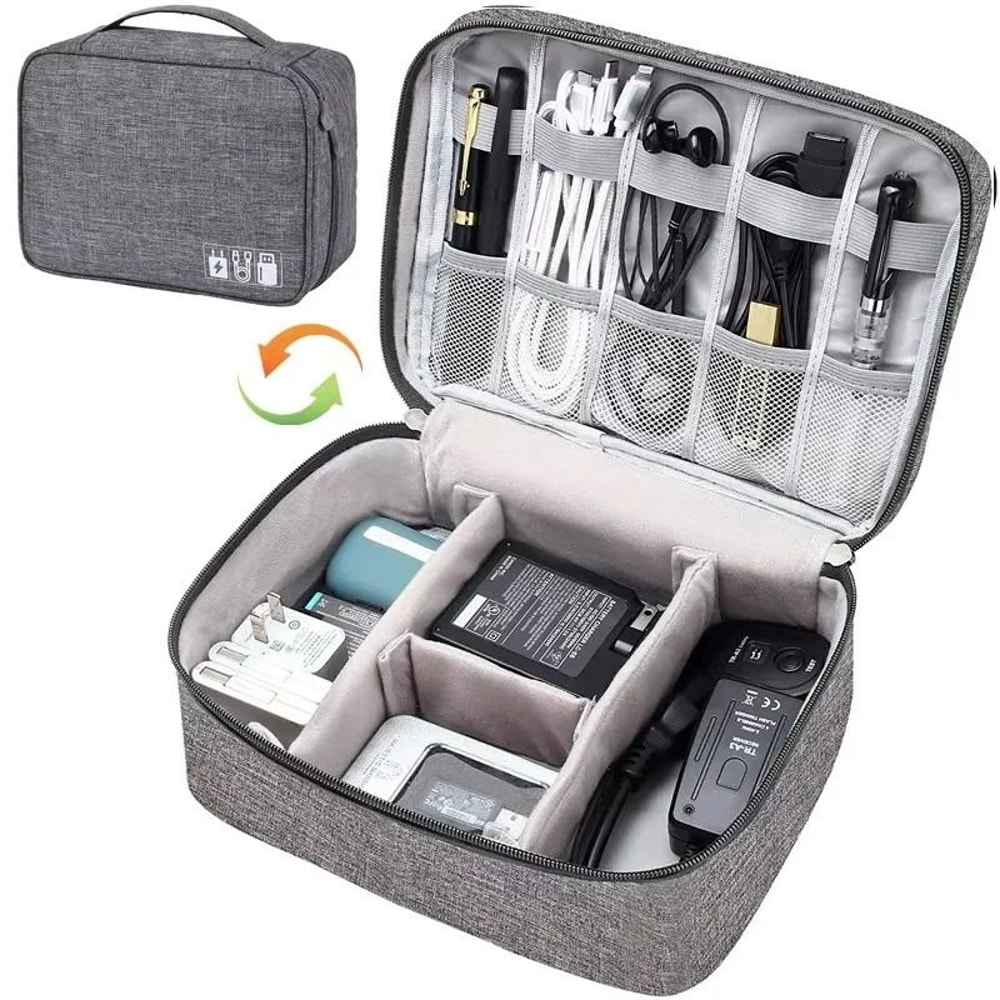 Portable Travel Cable Organizer Waterproof Electronic Accessories Storage Bag 1