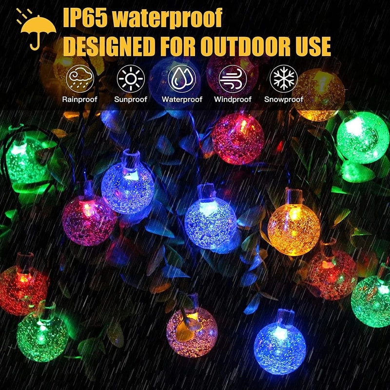 BubbleGlow Solar Bubble String Lights Outdoor Garden Decorative Party Lights 3