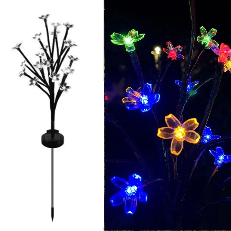BlossomGlow Solar Cherry Blossom Garden Lights Waterproof Outdoor Pathway Decor 2
