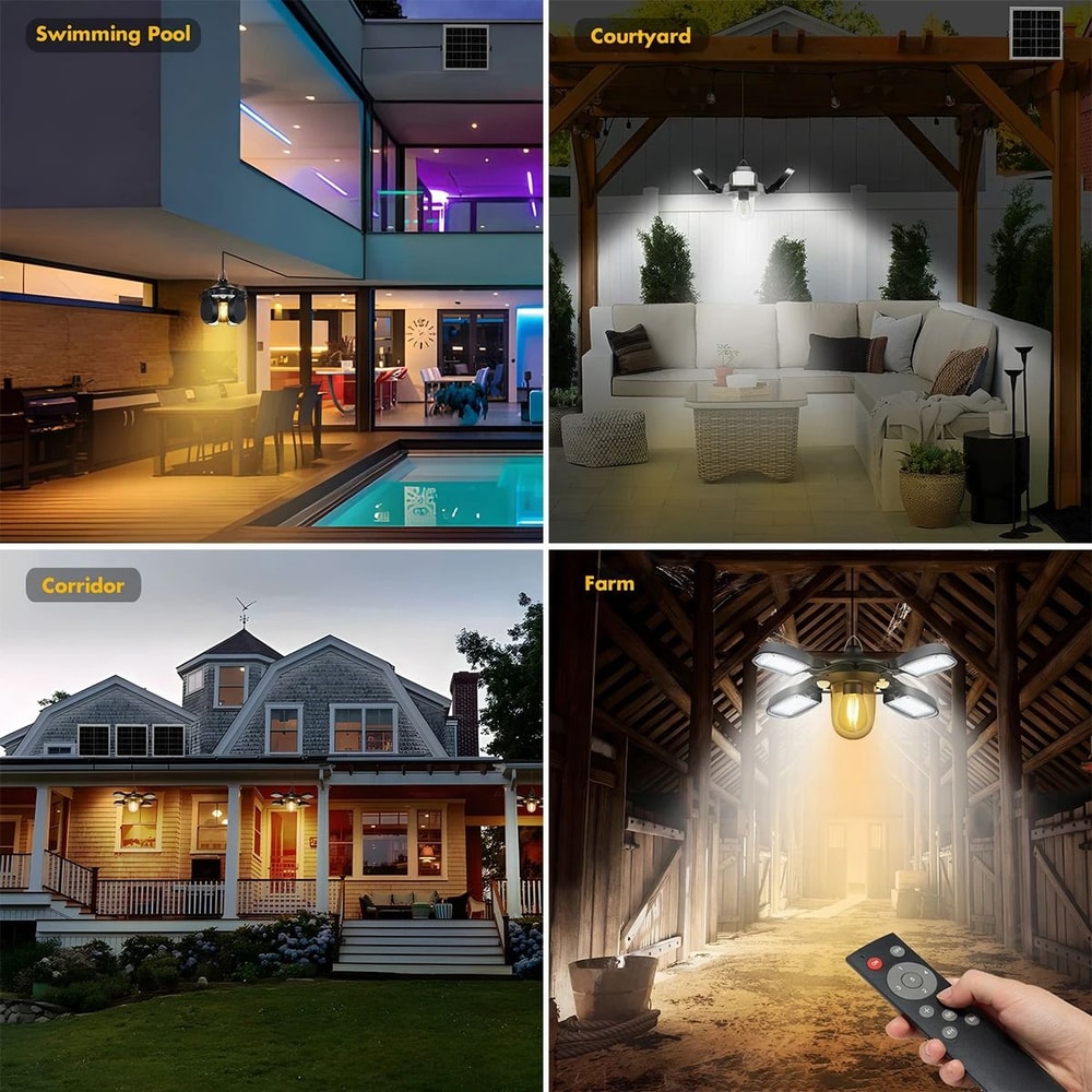 BrightBeam Solar Barn Light 192 LED Motion Sensor Pendant Light For Shed And Gazebo 2