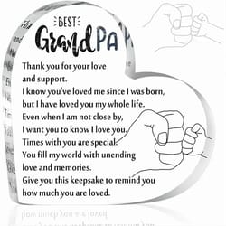 heartbond grandpa acrylic heart keepsake gift from grandchildren