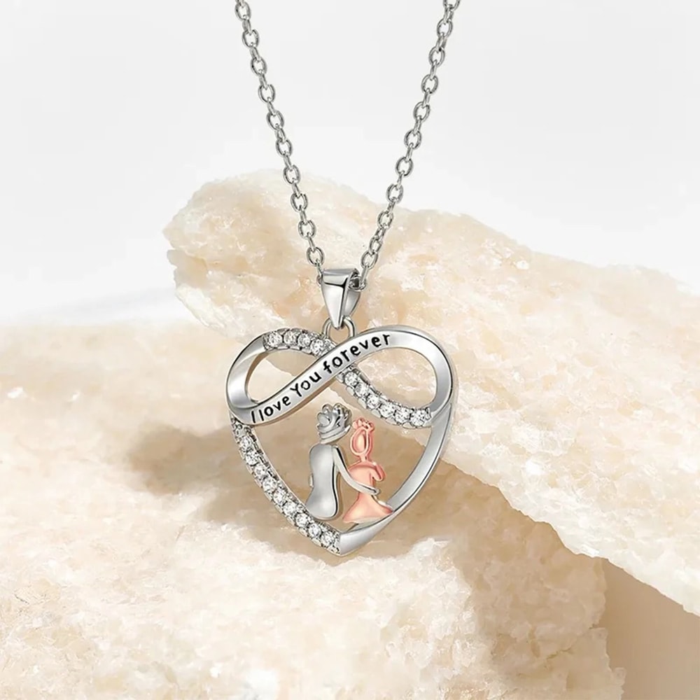EndlessLove Grandma Granddaughter Necklace Zirconia Heart Pendant Gift 5