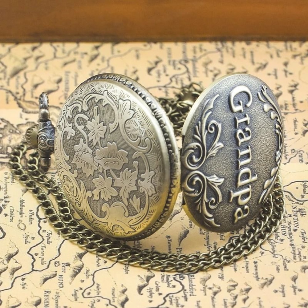 Timeless Heritage Vintage Pocket Watch With Chain Quartz Retro Pendant 5