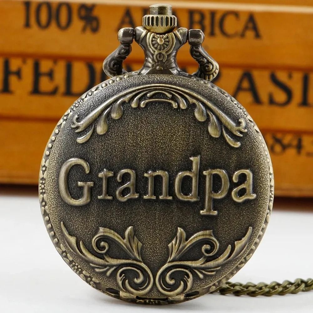 Heritage Tribute Grandpa Pocket Watch Necklace Vintage Quartz Timepiece 6