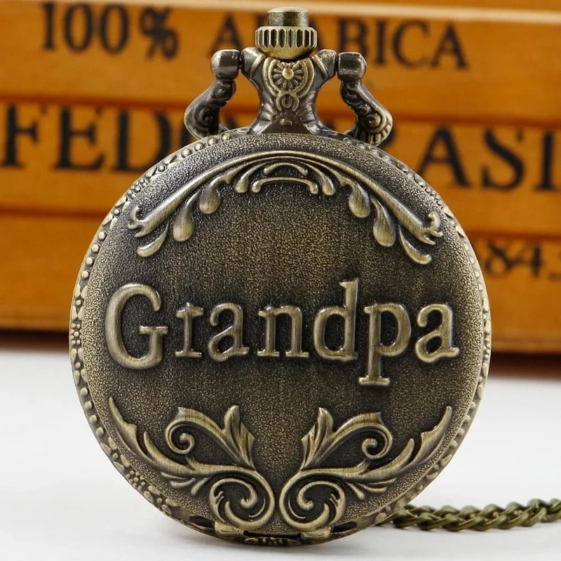 Heritage Tribute Grandpa Pocket Watch Necklace Vintage Quartz Timepiece 6