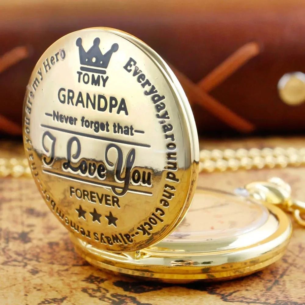 Heritage Tribute Grandpa Pocket Watch Necklace Vintage Quartz Timepiece 10