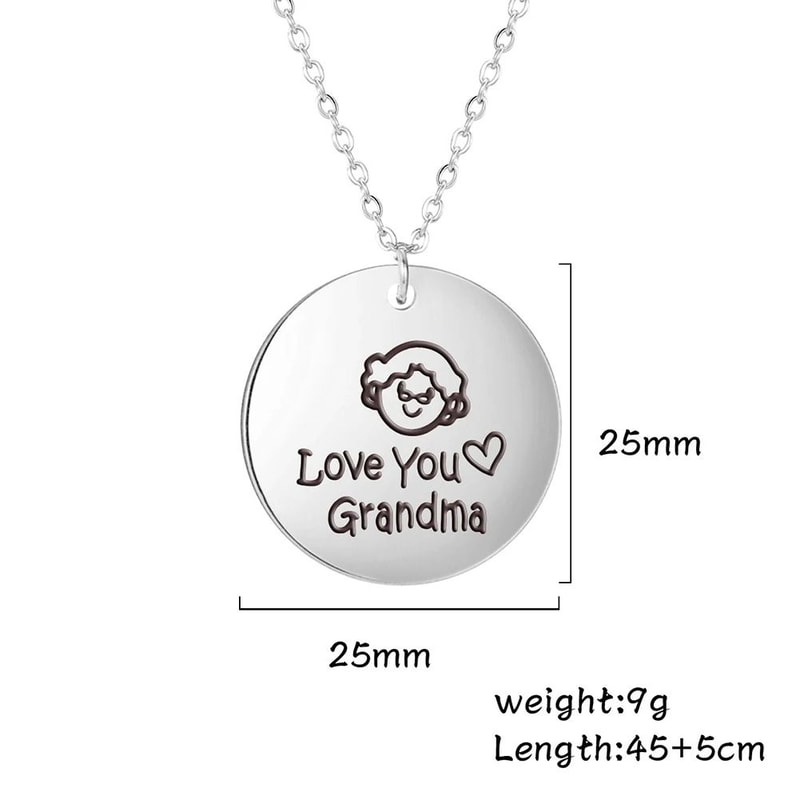 ForeverFamily Grandma Grandpa Necklace Stainless Steel Family Pendant Gift 7
