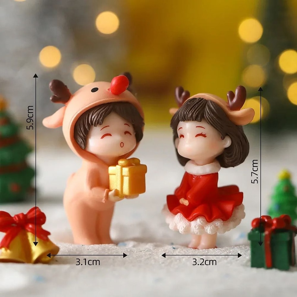 SweetBond Grandma Grandpa Mini Figurines Fairy Garden Couple Ornament 2