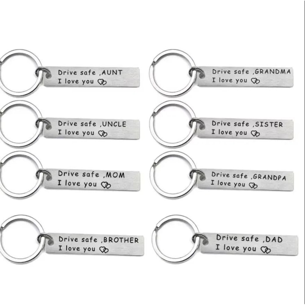 GuardianWing Drive Safe Keychain Angel Wing Pendant Gift For Dad And Loved Ones 0