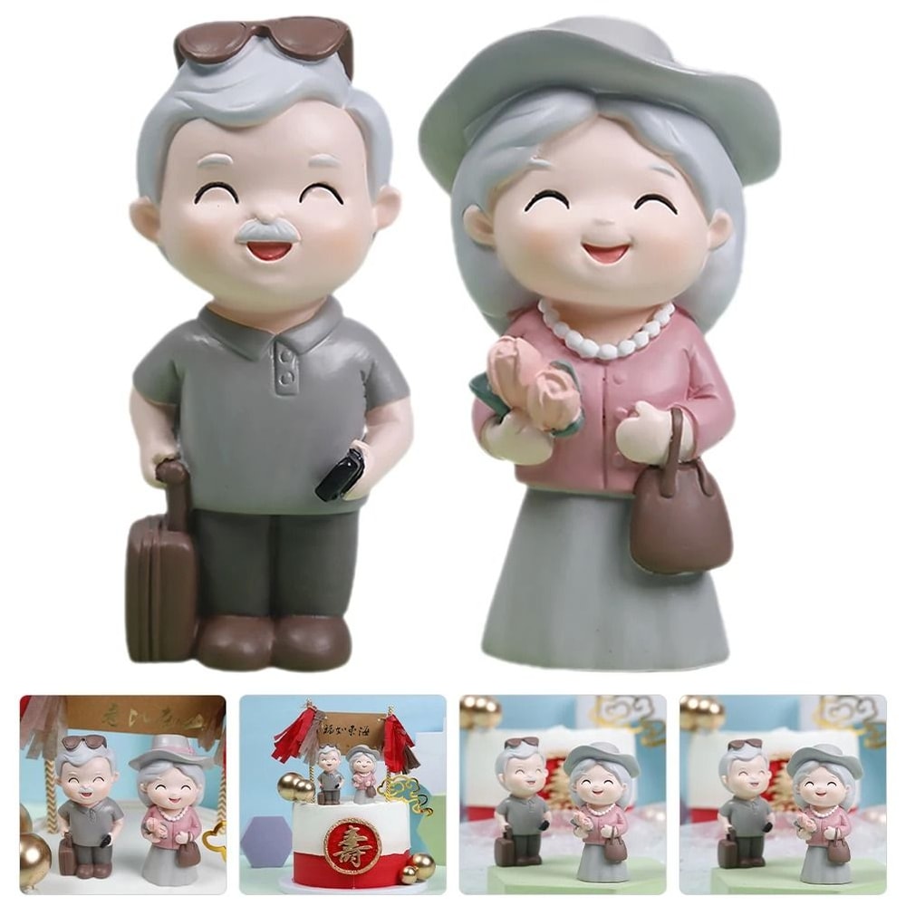 JourneyTogether Grandparents Figurine Statue Traveling Elderly Couple Decor 1