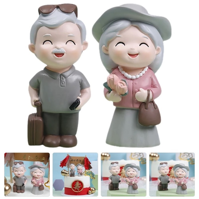 JourneyTogether Grandparents Figurine Statue Traveling Elderly Couple Decor 1