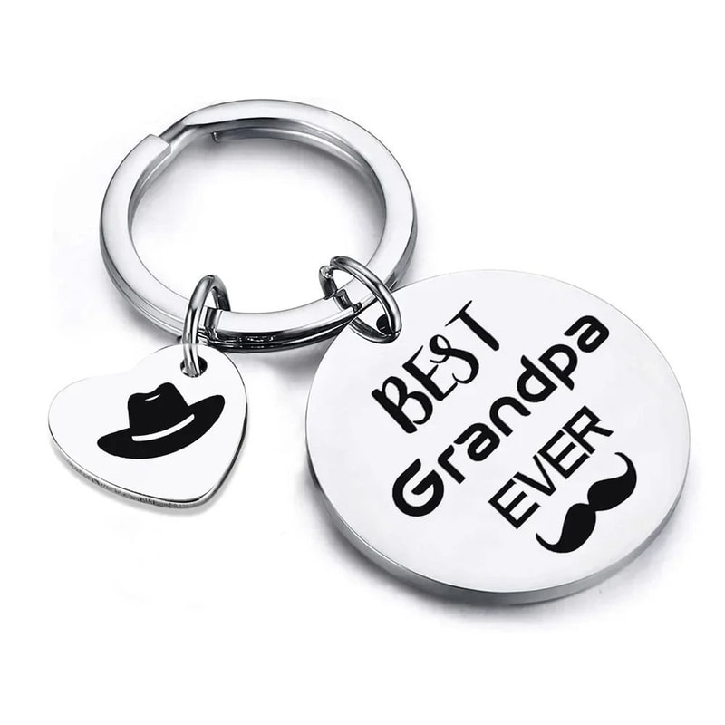 Best Grandpa Ever Keychain Charm Gift From Grandchild 0