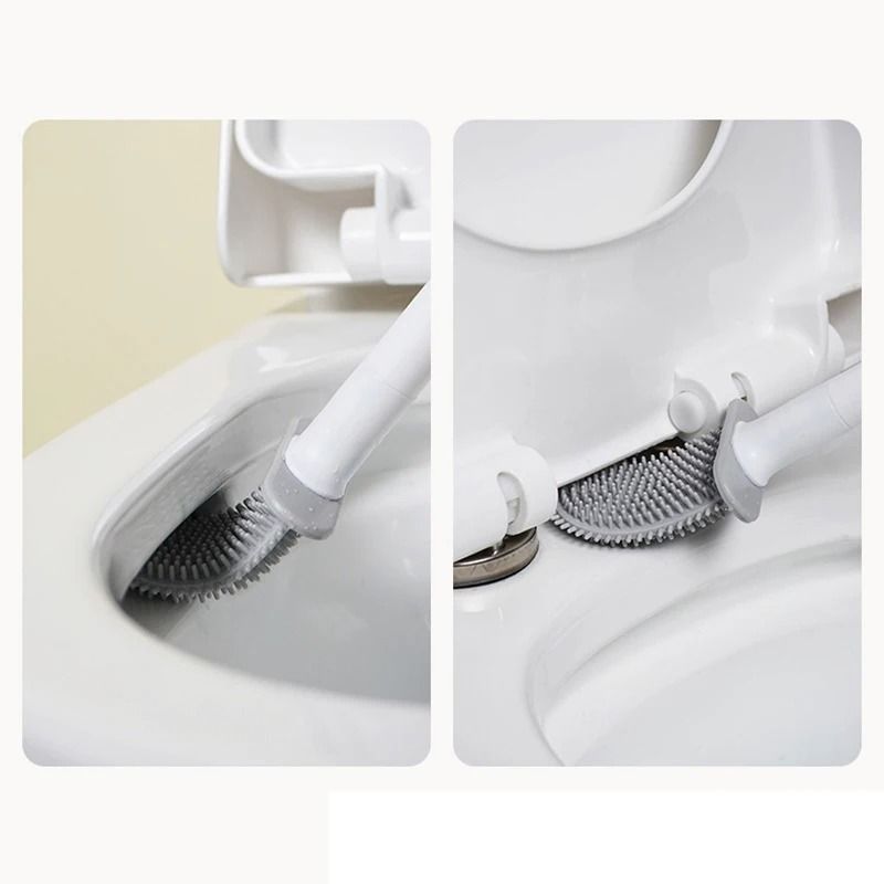 CleanReach Silicone Toilet Brush Wall Mounted Long Handle Bathroom Cleaner 5