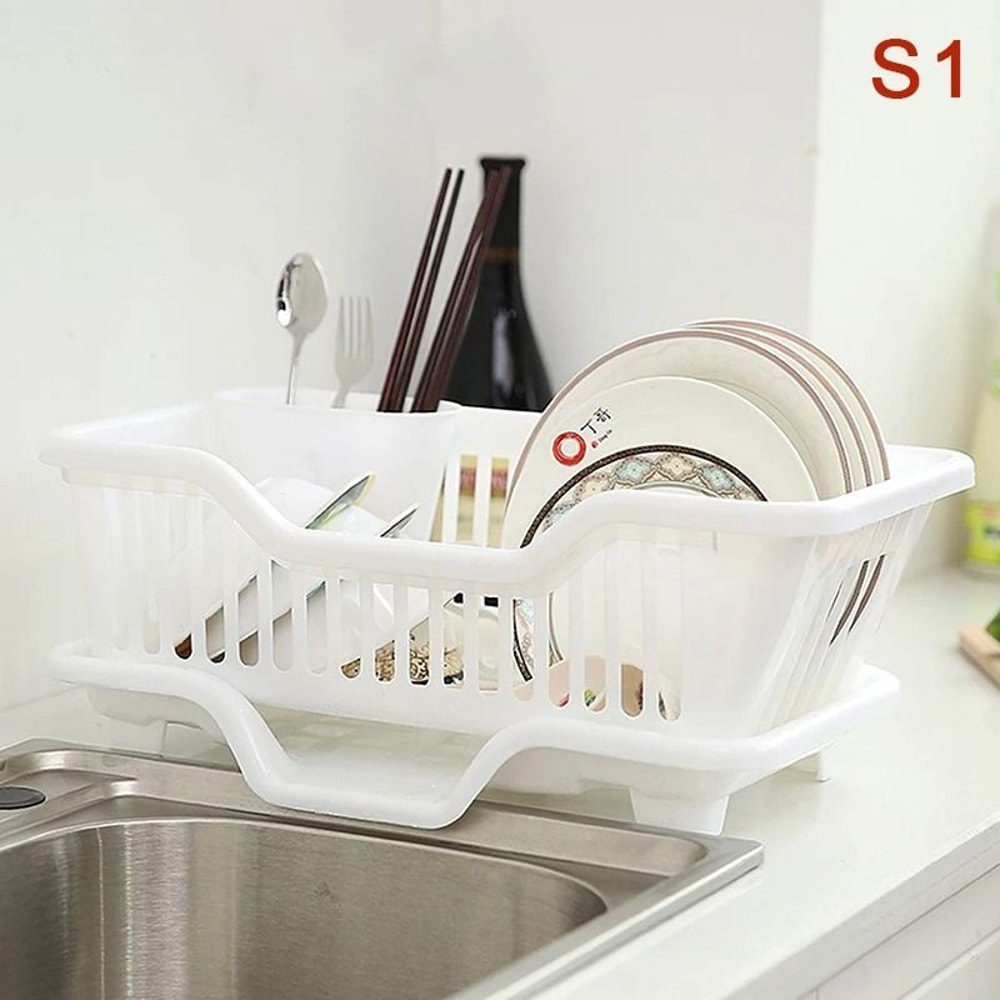 ClearFlow Kitchen Countertop Dish Drying Rack With Drainer Board 5
