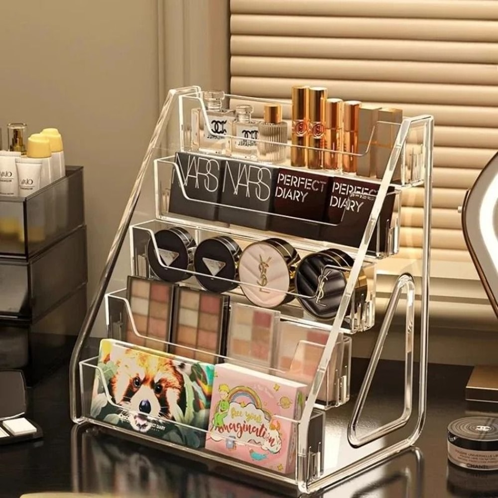 ClearStep Acrylic Makeup Organizer Display Stand For Vanity Storage 7