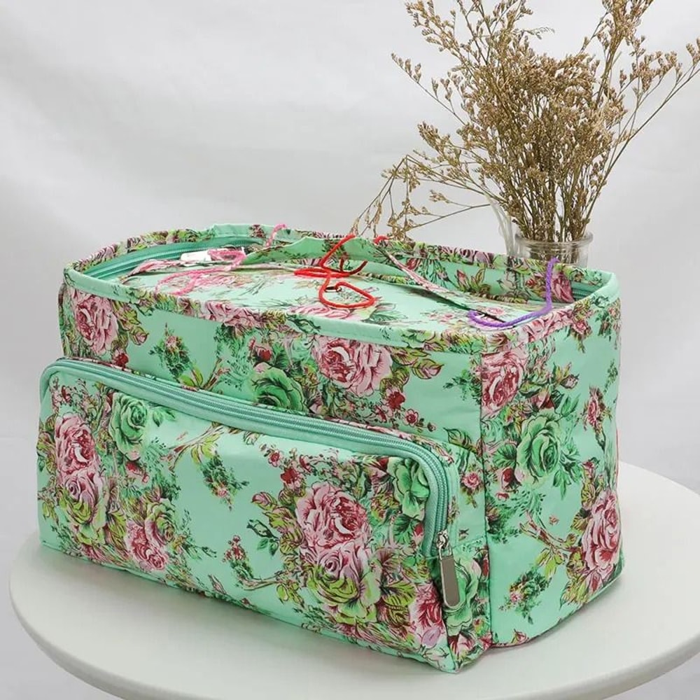 Portable Yarn Knitting Bag Crochet Storage Organizer Tote For Craft Projects 18