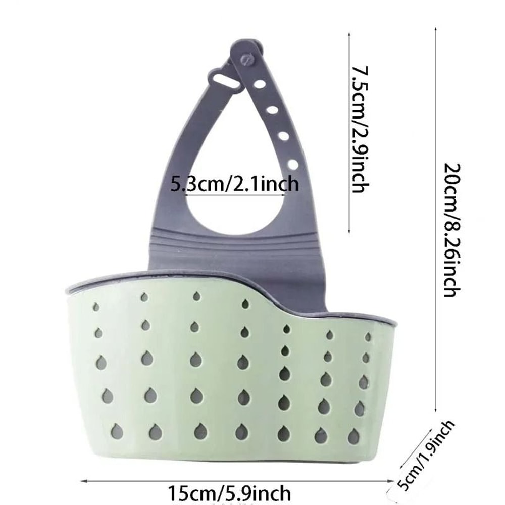 Adjustable Sink Sponge Holder Hanging Kitchen Sink Organizer Basket 10