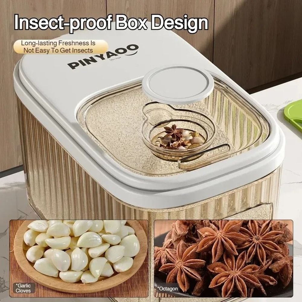 Large Capacity Airtight Rice Storage Container With Sliding Lid 4