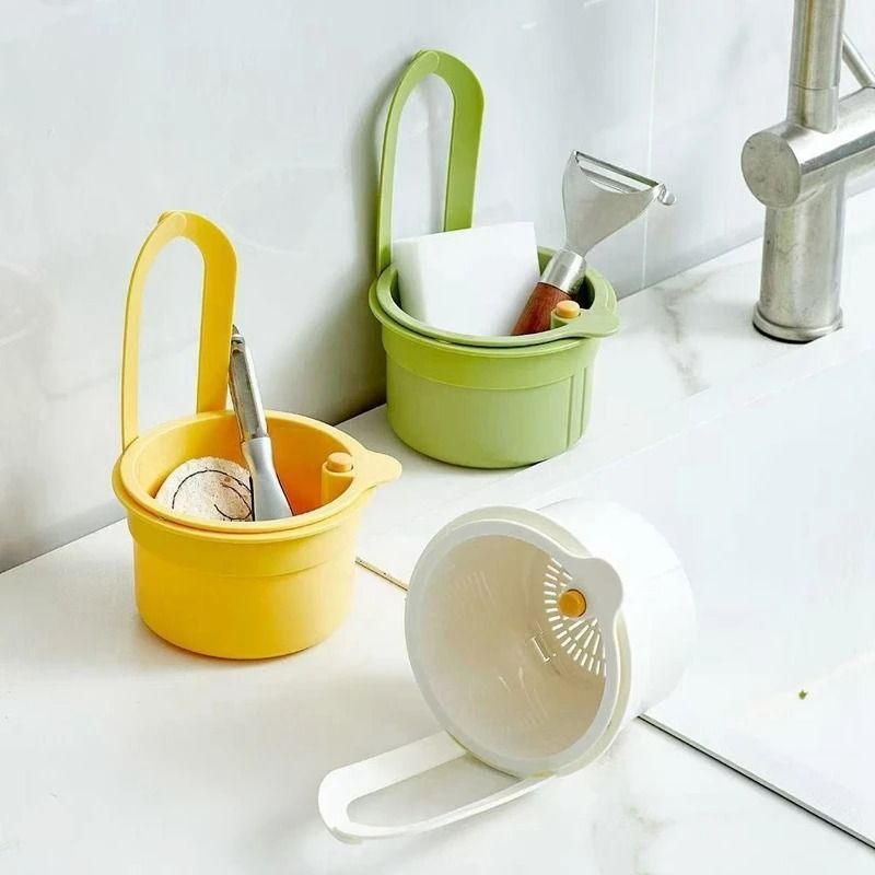 Adjustable Sink Strainer Basket Hanging Kitchen Sink Drain Organizer 11