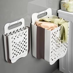large folding laundry hamper wall hanging fabric storage basket