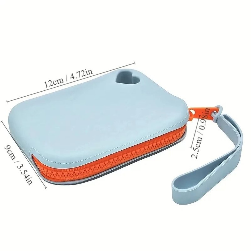 Portable Silicone Zipper Clutch Pouch With Wristlet Storage Bag 9