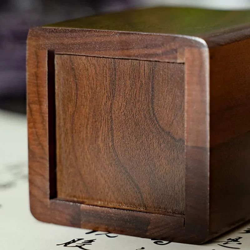 Natural Walnut Wooden Pen Holder Desk Pen Organizer For Office 3