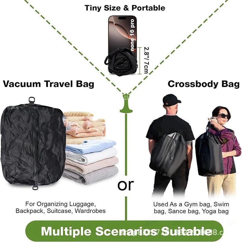 Reusable Travel Vacuum Compression Bag For Luggage Clothes Storage 5
