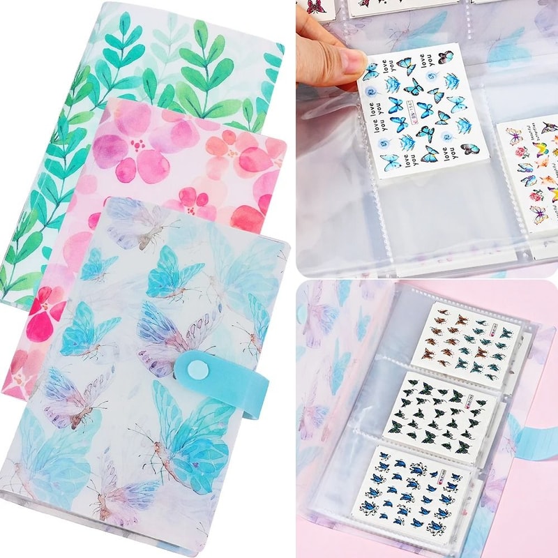 120 Slot Nail Sticker Storage Album Nail Art Sticker Organizer Book 0