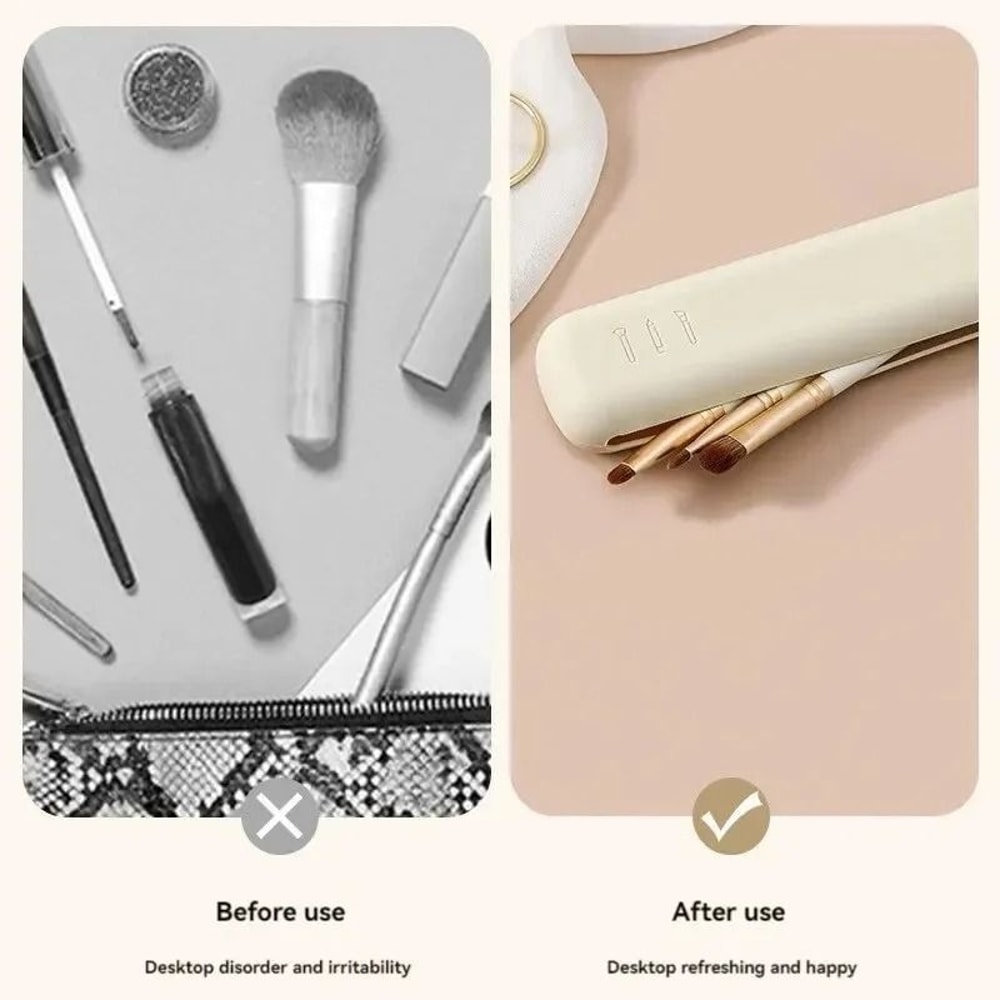 Silicone Makeup Brush Storage Case Portable Travel Brush Organizer 3